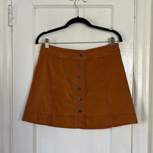 Madewell Faux Suede Button-Up Mini Skirt
